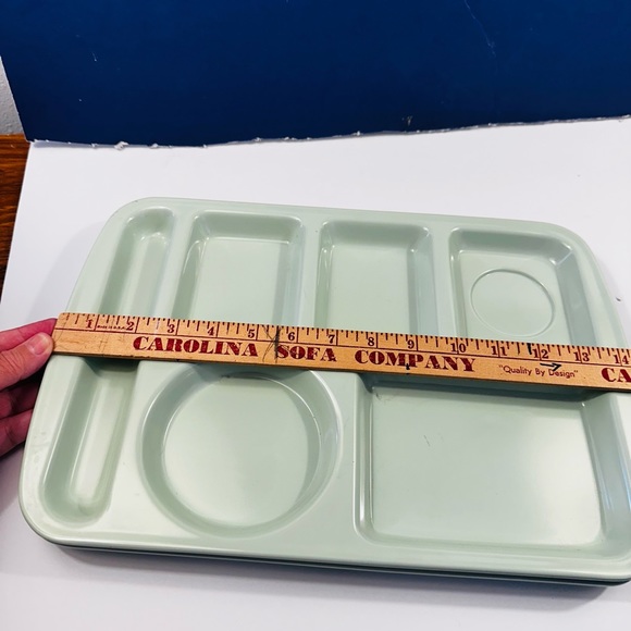 Vintage ADCRAFT  Melamine School Cafeteria Lunch Trays Set Of 2 Mint Green - Picture 5 of 6